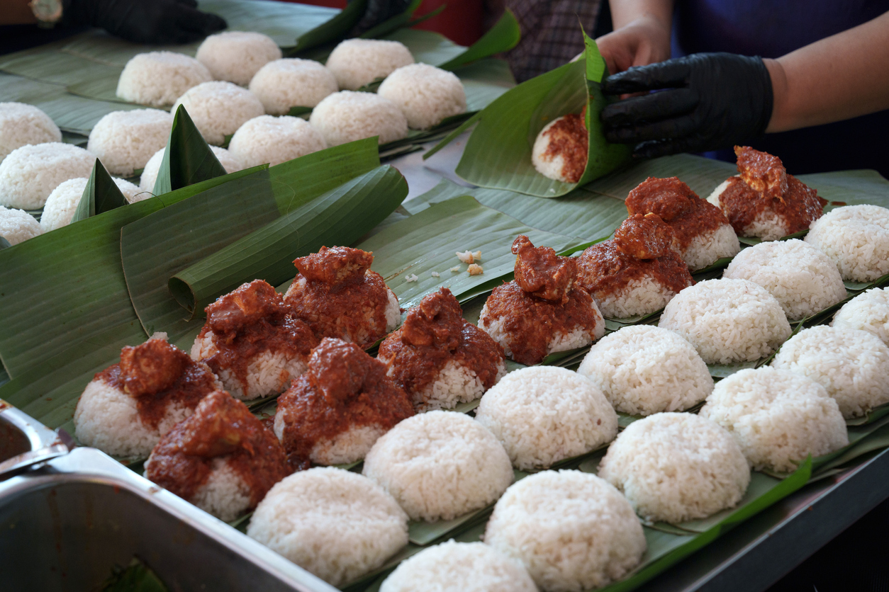 Nasi lemak steps